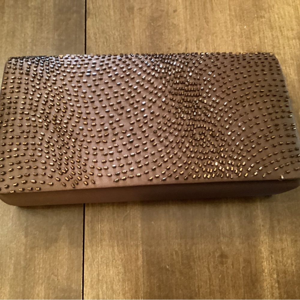 La Regale Brown Studded Clutch